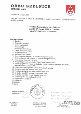 Pozvánka na 11.zasedání ZO Sedlnice