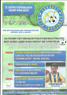 3. Letn&iacute; fotbalov&yacute; kemp pro děti