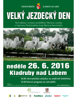 pozvánka národního hřebčína kladruby nad labem na velký