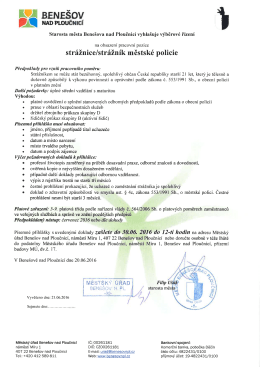 Page 1 SA BENEŠOV DAQ NAD piõūčniči Starosta města Benešova
