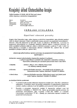 stanoven&iacute; přechodn&eacute; &uacute;pravy provozu na pozemn&iacute;ch komunikac&iacute;ch
