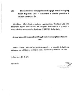 Posudek o vlivech záměru