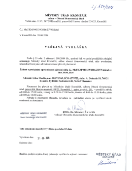 veřejná vyhláška, Libor Ocelík, A. Dohnala 18, Kvasice