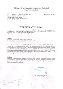 Oznámení o možnosti převzít písemnost ze dne 15.2.2016