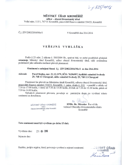 veřejná vyhláška, Pavel Stojka, náměstí Svobody 29
