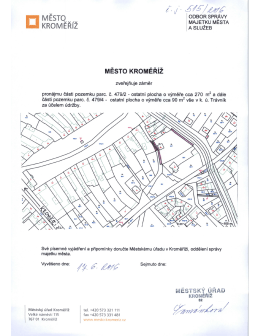 zveřejňuje z&aacute;měr pron&aacute;jmu č&aacute;sti pozemků parc.č. 479/2