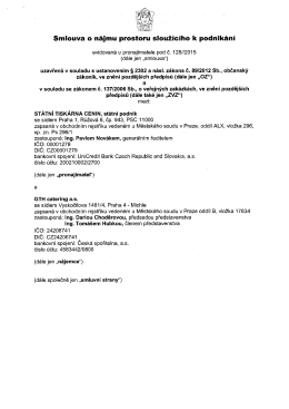 Page 1 Smlouva o nájmu prostoru sloužícího k podnikání evidovaná