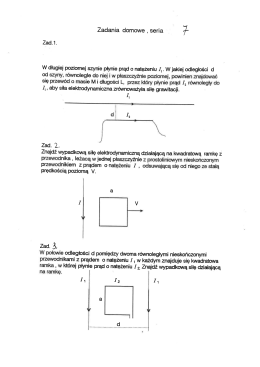 Page 1 Zadania domowe , seria 7. Zad.1. W długiej poziomej szynie