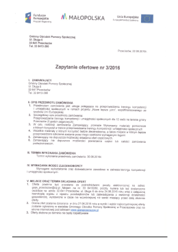 zapytanie ofertowe 3/2016 - Gminny Ośrodek Pomocy Społecznej