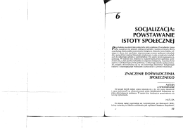 Page 1 | SOCJALIZACJA: POWSTAWANIE ISTOTY SPOŁECZNEJ