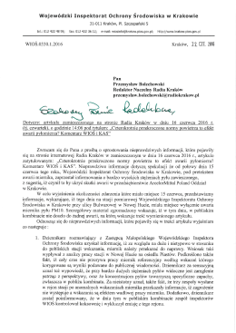 Page 1 Wojew&oacute;dzki Inspektorat Ochrony Środowiska w Krakowie 31