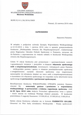Zaproszenie do udziału w konkursie