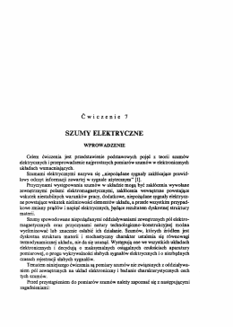 Page 1 C w i c z e n i e 7 SZUMY ELEKTRYCZNE