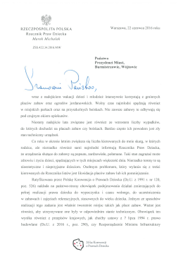 Wystąpienie Rzecznika Praw Dziecka do Prezydentów Miast