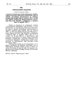Page 1 Nr. 33. 286. OŚWIADCZENIE RZADOWE z dnia 6 kwietnia