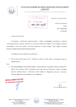 Szkolenia dla psychologów, biegłych sądowych w obszarze