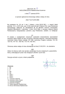 Okresowy zakaz wstępu do lasu - Decyzja 12