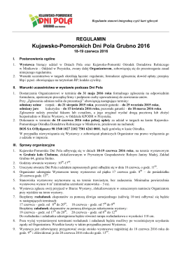 Regulamin DNI POLA 2016 - Kujawsko