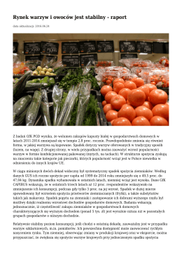 Raport: Rynek warzyw i owoców jest stabilny
