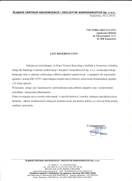 Zobacz referencję - Victoria Recycling