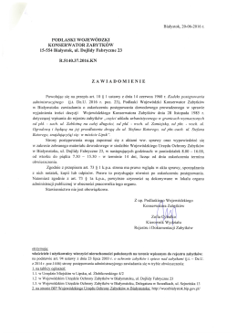 Page 1 Białystok, 20-06-2016 r. PODLASKI woJEwódzki