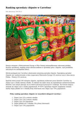 Ranking sprzedaży chipsów w Carrefour