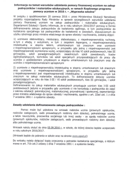 warunki udzielania wsparcia