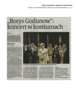 "BORYS GODUNOW": KONCERT W KOSTIUMACH POLSKA