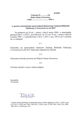 w spr. zatwierdzenia sprawozdania finansowego GBP