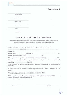 Formularz oferty - załącznik nr 1