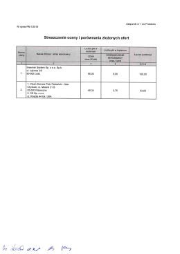Streszczenie oceny i por&oacute;wnania złożonych ofert