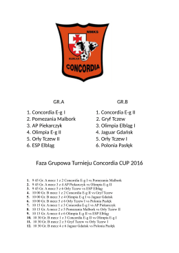 Faza Grupowa Turnieju Concordia CUP 2016