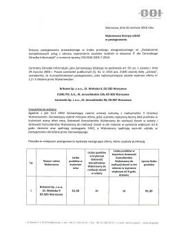 Informacja o wyborze ofert najkorzystniejszych