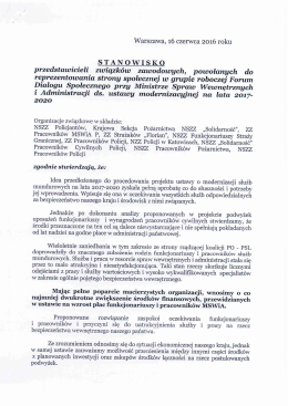 stanowisko związk&oacute;w zawodowych ws. ustawy