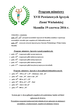 PROGRAM MINUTOWY XVII Powiatowych - pmdkis