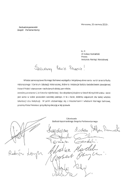Apel zachodniopomorskich parlamentarzystów do