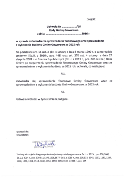 w spr. zatwierdzenia sprawozdania finansowego z wykonania