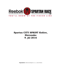 Spartan CITY SPRINT Košice, Slovensko 9. júl 2016