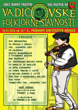 vadičovské folklórne slávnosti – 16. júla 2016