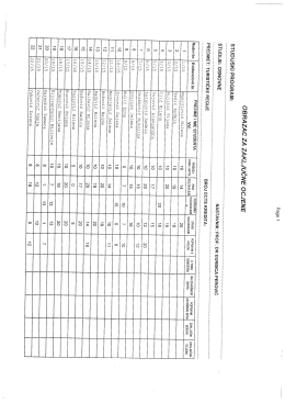 Page 1 Page 1 OBRAZAC ZA ZAKLJUČNE OCJENE STUDIJSKI