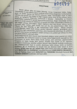 Vatandaşlık Vekalet &Ouml;rneği