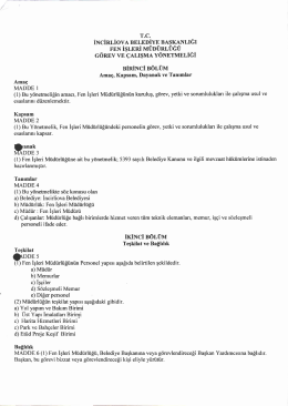 Page 1 T.C. İNCİRLİOVA BELEDİYE BAŞKANLIĞI FEN İŞLERİ