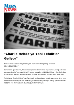 Charlie Hebdo`ya Yeni Tehditler Geliyor