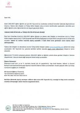 Page 1 REDHOUSE Sayın Veli, Sizleri 2016