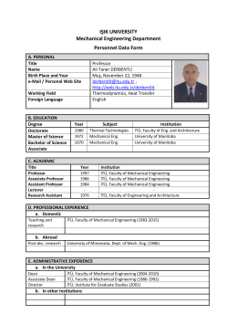 CV in English - Işık Üniversitesi