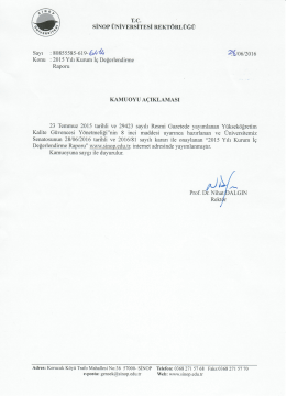 tıklayınız - Sinop Üniversitesi