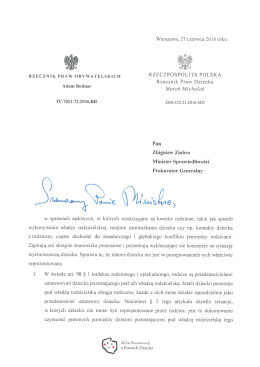 Page 1 Warszawa, 27 czerwca 2016 roku g ** #### RZECZ