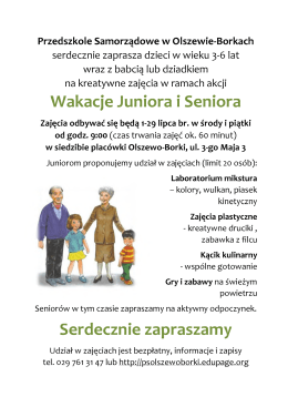 Wakacje Juniora i Seniora - Gmina Olszewo