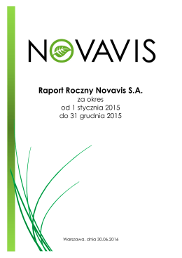 Raport Roczny Novavis S.A.