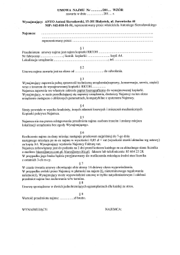 Wynajem urządzenia